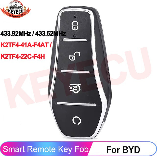 Smart-Autoschlüssel BYD K2TF4-41A-F4AT in Schwarz mit ID46 Chip und 433,92MHz Fernbedienung für Qin PLUS EV, Yuan PLUS, SONG, Dolphin DM-i und Tang L - Bild 1