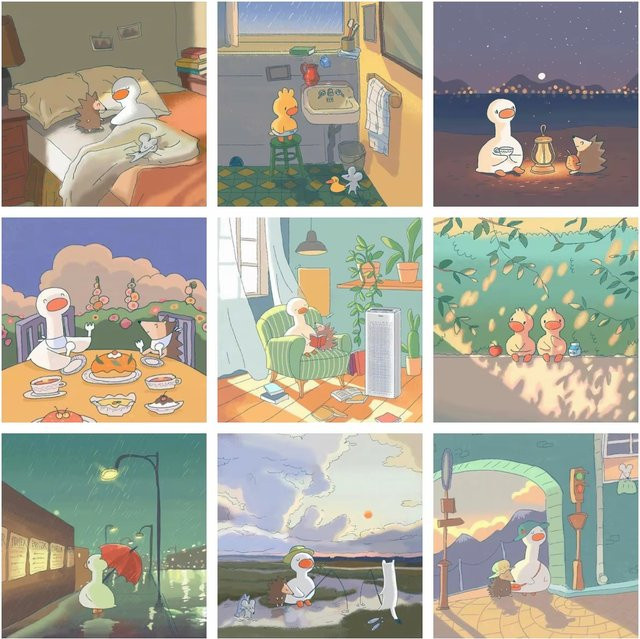 KAYOU Diamant-Malerei-Sets Cartoon-Ente, Mosaik Kreuzstich, Tiere, Bunt / Mehrfarbig - Bild 1