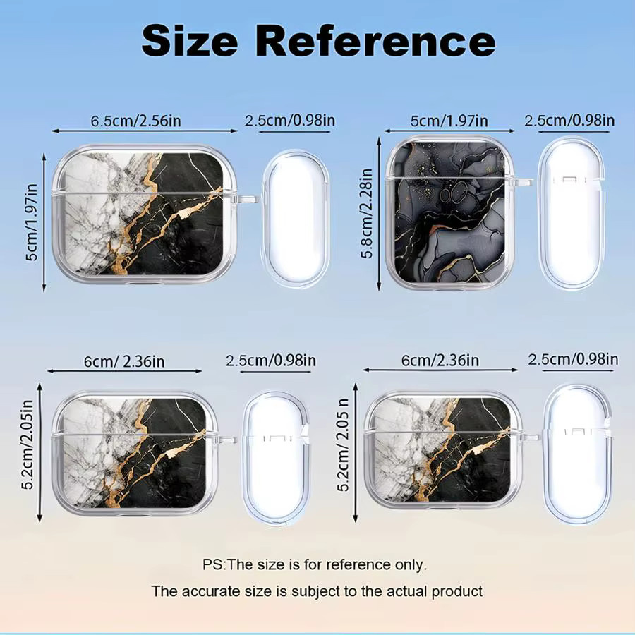 Transparente Schutzhülle mit Marmor-Muster für Apple AirPods Pro 1, 2 und 3 - Bild 5