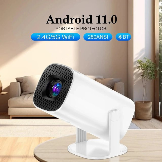 Salange P30 Projektor mit Android 11.0, Wifi6 und Bluetooth 5.4, Autofokus, 720P Heimkino Beamer für 4K-Filme, Weiß - Bild 1