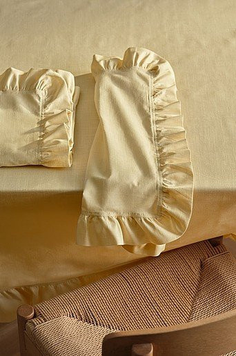 Jotex WALLACE Serviette 2er-Pack aus Baumwolle in Beige und Gelb, B/T: 40 x 40 cm - Bild 1