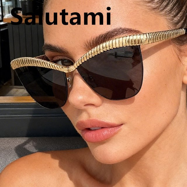 Salutami Cat-Eye-Sonnenbrille, Halbrand, Metall, Damen - Bild 1