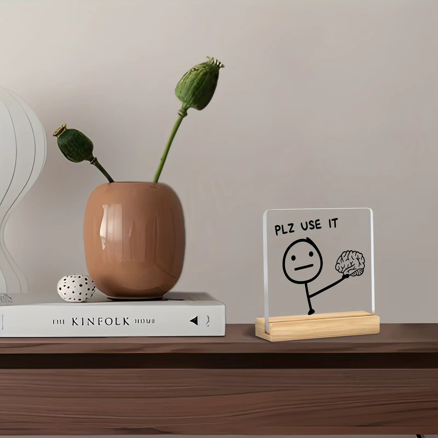 Schreibtisch-Schild Study Hard in Weiß, Motivierende Bürodekoration aus Kunststoff für Studenten und Programmierer - Bild 3