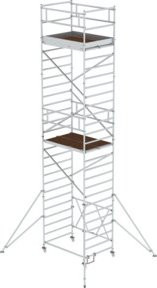 MUNK Klappgerüst aus Aluminium in Silber mit Ausleger, B/T: 135 x 180 cm, Plattformhöhe: 6,80 m - Bild 1