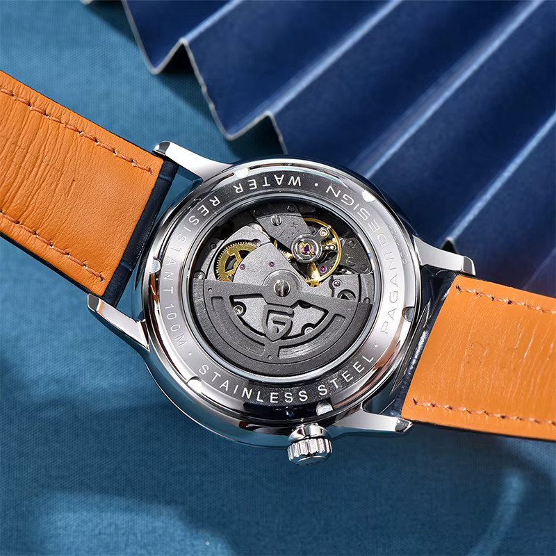 PAGANI DESIGN Armbanduhr Automatik, Edelstahl, Leder, Grün, Herren - Bild 5