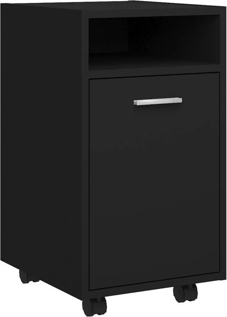 vidaXL Beistellschrank mit Rollen in Schwarz, B/T/H: 33 x 38 x 60 cm - Bild 1