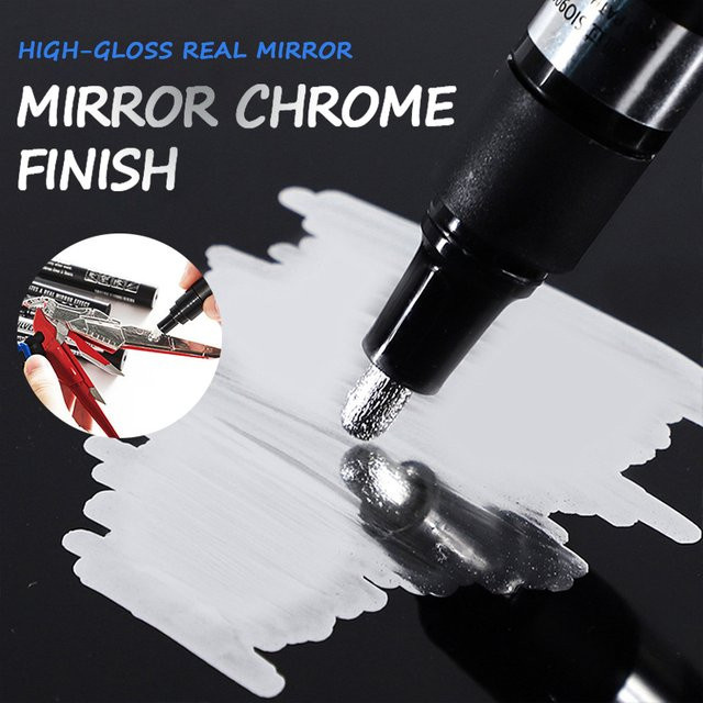 Chrom-Stiftmarker Set mit Gold und Silber, wasserfester Permanent-Marker für Reparaturen an Stein, Keramik und Glas, feine Spitze - Bild 1