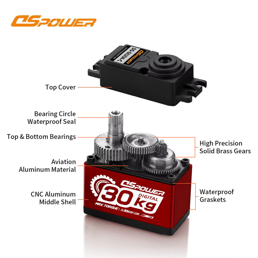 DSpower Metallgetriebe-Servo, bürstenloser Motor, wasserdicht, für RC-Auto Roboter - Bild 3