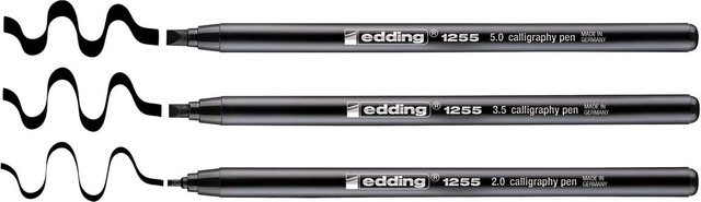 edding Kalligrafie-Stifte mit Brush-Spitze, Schwarz, 3 Stück - Bild 1