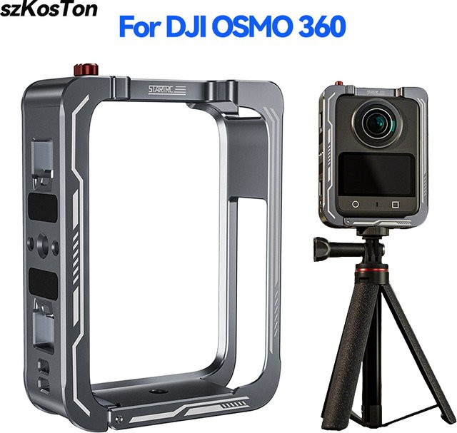 DJI OSMO 360 Aluminium-Schutzhülle in Grau mit Kamerarahmen und Kaninchenkäfig inklusive Kaltschuh - Bild 1