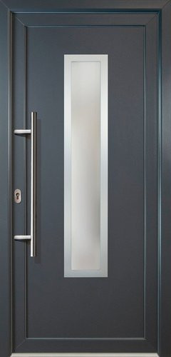Meeth Kunststoff-Haustür Signum PVC in Titanfarben mit Glaseinsatz, grau, nach innen öffnend, ohne Türgriff - Bild 1