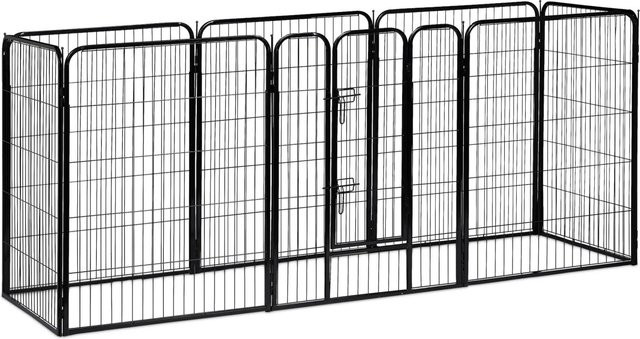 Relaxdays Welpenauslauf aus Stahl in Schwarz, B/T/H: 100 x 76,5 x 235 cm - Bild 1