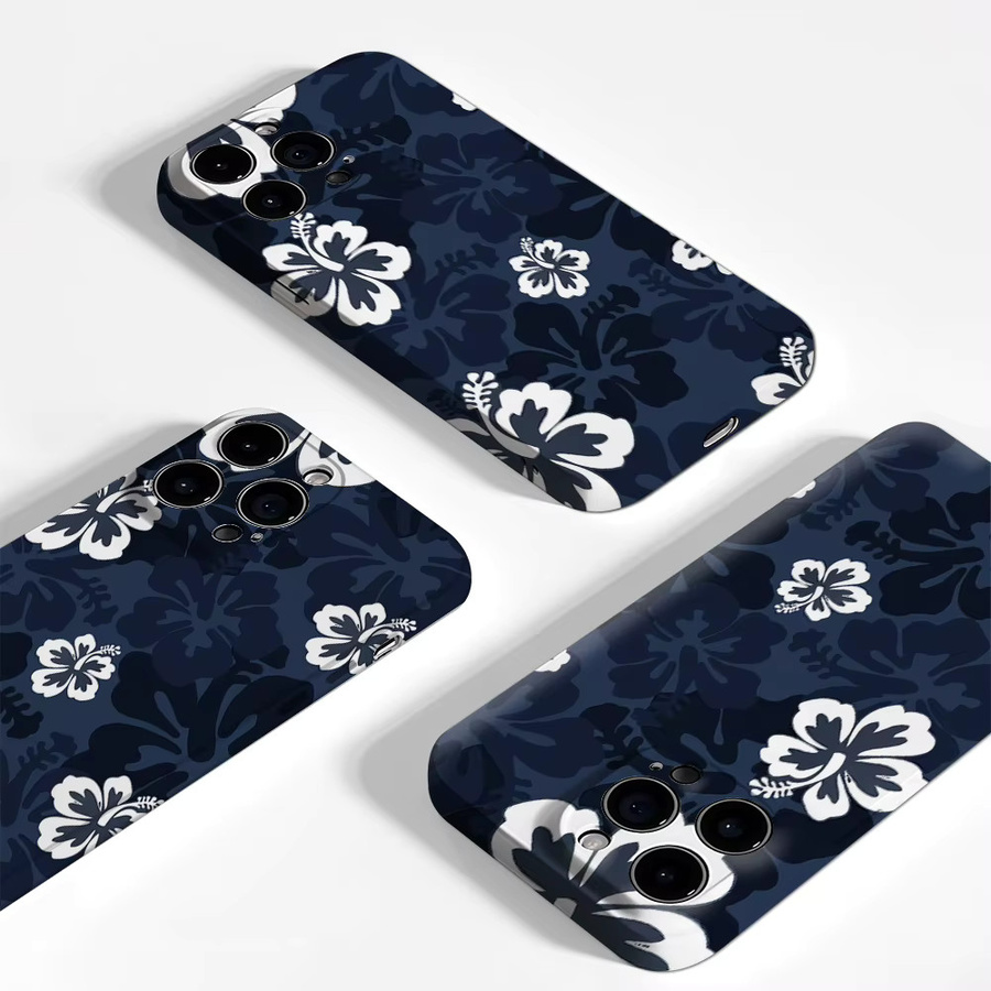 Potdemiel Handyhülle Blue Hibiscus mit doppelschichtiger Rückseite für iPhone 17 16 15 14 13 12 Pro Max Plus - Bild 3
