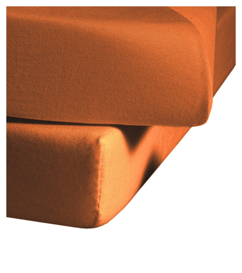 Fleuresse Fein-Jersey Spannbetttuch Bettlaken aus Jersey in Orange, B/T: 180 x 200 cm - Bild 1