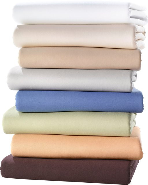 Biberna Spannbetttuch aus GOTS-zertifizierter Bio-Baumwolle in Beige, bügelfrei und flanellartig - Bild 1