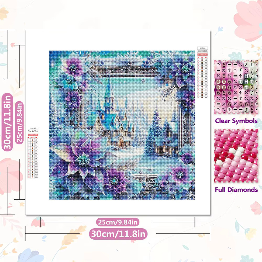 EverShine 5D-Diamantgemälde Winterlandschaft und Blumen als DIY-Mosaik-Stickerei in Multicolour - Bild 2