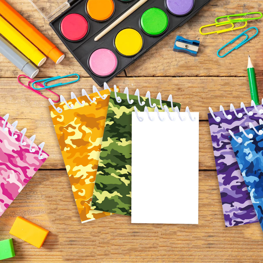 Camouflage Mini Memo Pad Spirale Notebook Set in Multicolour für Schule und Büro - Bild 6