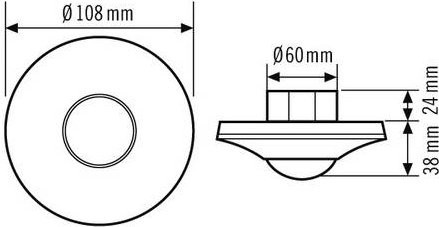 ESYLUX EP10427534 Decken-Präsenzmelder in Schwarz für den Einbau mit 360 Grad Erfassungsbereich - Bild 1