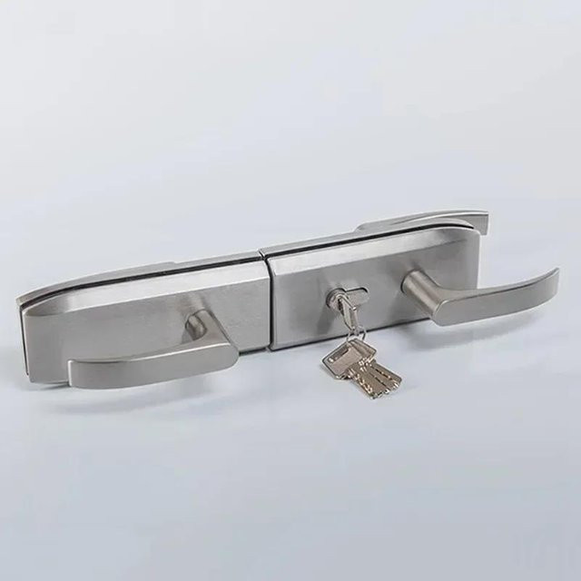 Yiran Furniture Glastürschloss aus Edelstahl in Silber für Büro, Badezimmer und Schlafzimmer - Bild 1
