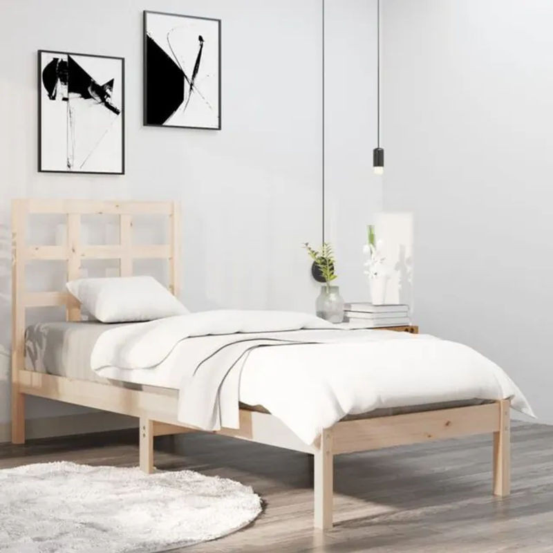 Massivholzbett aus Kiefer von vidaxl in Braun, B/L: 90 x 200 cm - Bild 1