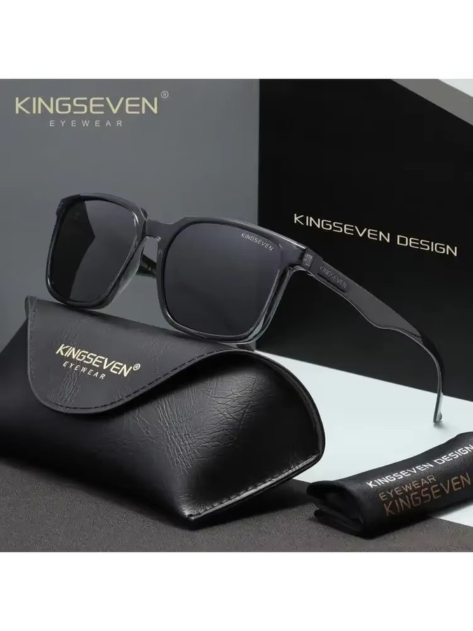 KINGSEVEN Sonnenbrille, Square, Carbon, Vollrand, Schwarz, Herren - Bild 4