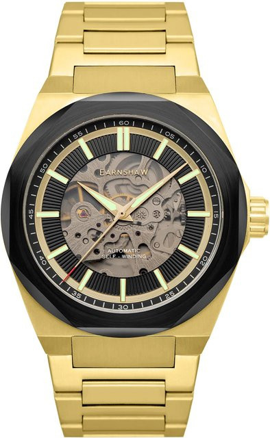 Thomas Earnshaw Clark Skeleton Automatik Herrenuhr, Edelstahl, 44 mm, Schwarz - Bild 1