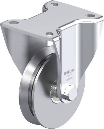 Blickle Stahlblech-Bockrolle BH-DSPK 100K-1 in Silber, Rad-Durchmesser: 100 mm, Tragfähigkeit (max.): 300 kg - Bild 1
