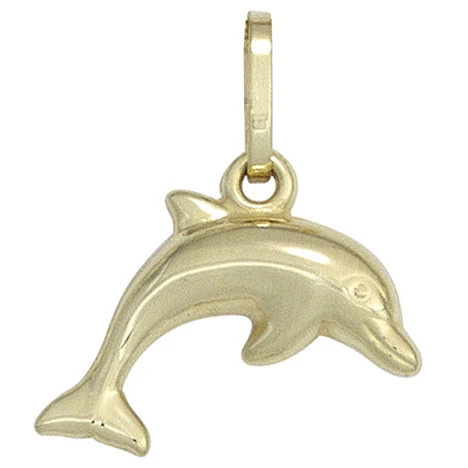 Colkid Kinder Anhänger Delfin, 333 Gelbgold - Bild 1
