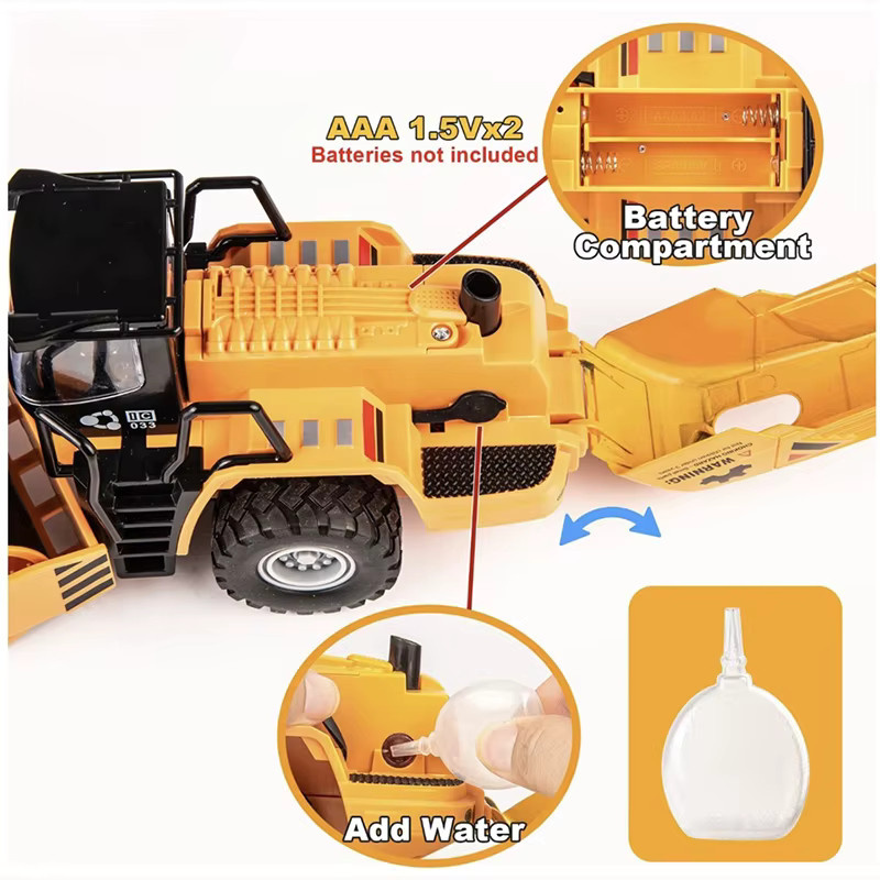 GLW Engineering Truck Modell, 1:40, Holz, Gelb, Pullback Friction - Bild 1