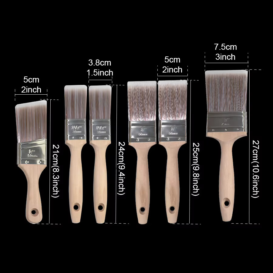 WMF 6-teiliges professionelles Pinselset mit Kunststofffaserborsten und Holzgriff in Grau und Multicolour - Bild 2