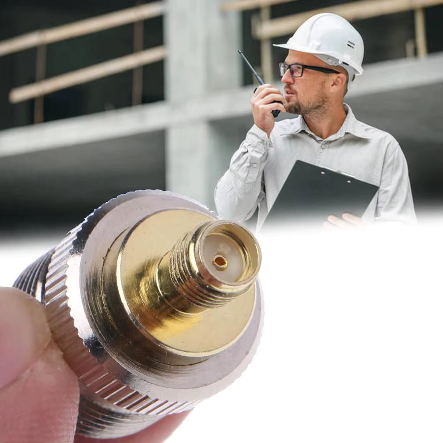 JXRF Koaxial RF Walkie-Talkie Antennen-Adapter SMA auf UHF Buchse in Silber für Baofeng - Bild 2