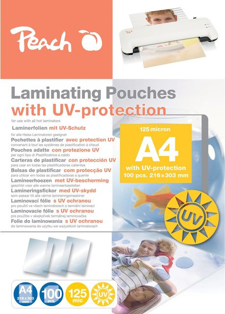 Peach Laminierfolien A4 mit UV-Schutz, 125 mic, 100 Stück - Bild 1