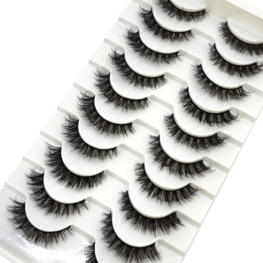 HBZGTLAD Künstliche Wimpern, 3D-Fake-Wimpern, Black, Unisex, 10 Paar - Bild 3