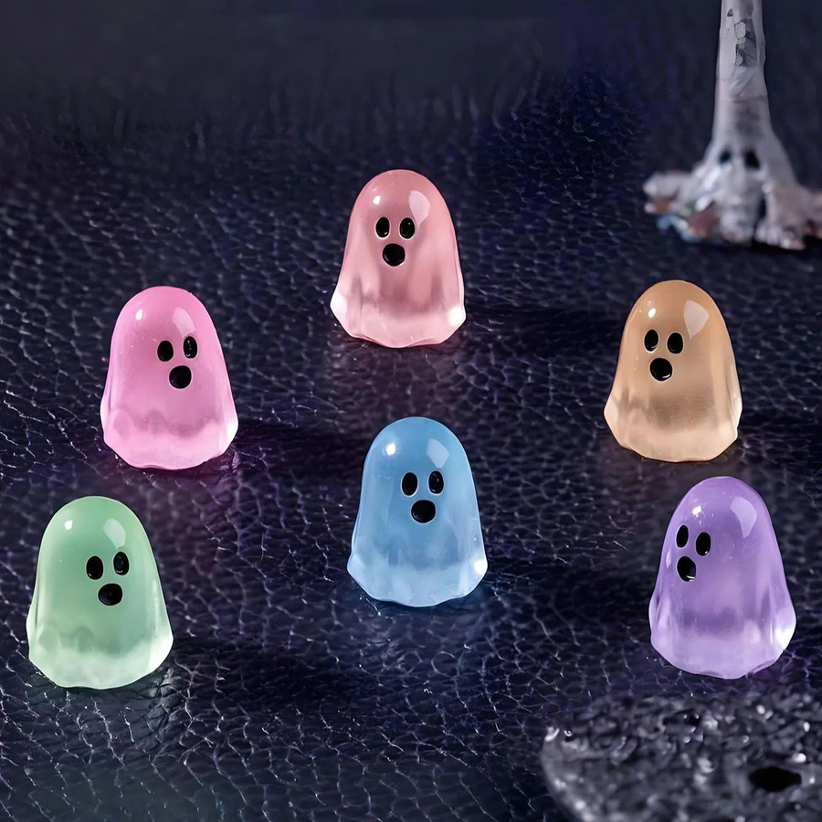 Yiran Toy Leuchtende Halloween Mini-Geister aus Harz in Mehrfarbig, 10 Stück - Bild 4