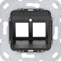 Gira Modular Jack 1 2fach Unterputz Steckdose mit Tragring in Schwarz - Bild 1
