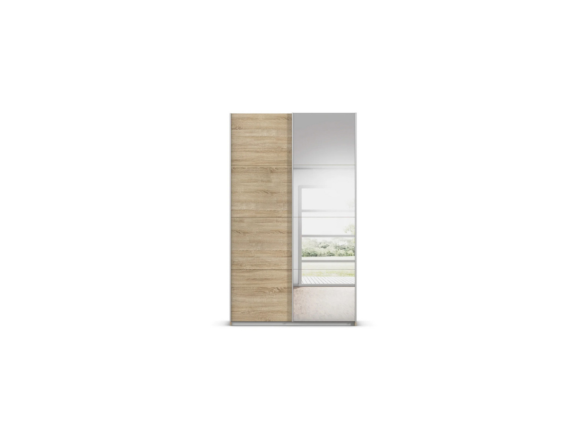 RAUCH Quadra Schwebetürenschrank Eiche mit Spiegelelementen, B/T/H: 136 x 40 x 230 cm - Bild 3
