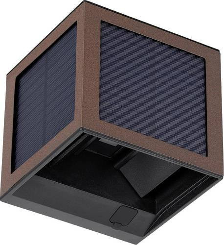 V-TAC Solar-Außenwandleuchte VT-408CCT-C mit Bewegungsmelder, LED 9W, Schwarz/Braun, IP65 - Bild 1