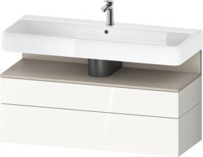 Duravit Waschtischunterschrank Qatego in Weiß Hochglanz, Wandmontage, B/T/H: 119 x 47 x 59 cm - Bild 1