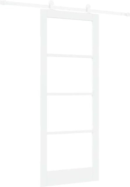vidaXL Schiebetür ORKDAL in Weiß aus Kiefernholz und Glas, modern gestaltet, B: 83 cm, H: 211 cm - Bild 1