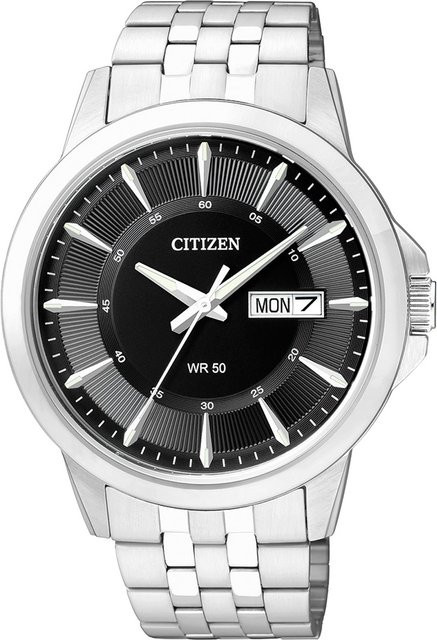 Citizen Armbanduhr Quarz, Edelstahl, Schwarz, 40 mm, Herren - Bild 1