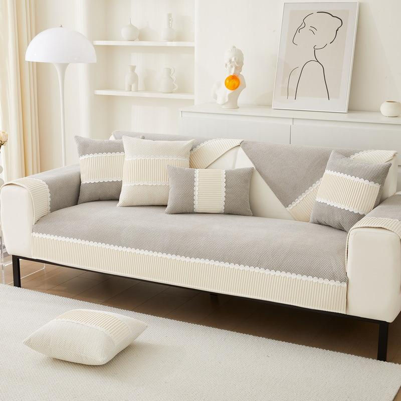 Modernes Kord Sofakissen mit zweifarbigen Nähten und Plüschbezug aus Flanell, B/B: 70 x 70 cm - Bild 2