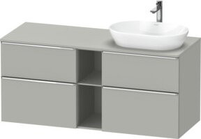 Duravit Waschtischunterschrank D-Neo in Grau Beton matt, Wandmontage mit Türen und Schubladen, B/T/H: 140 x 55 x 66,4 cm - Bild 1