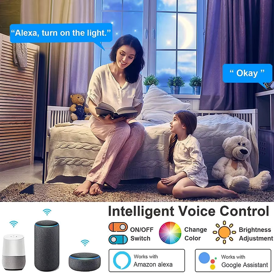 Tuya WiFi Smart LED Deckenlampe RGB Dimmbar mit Alexa und Google Home, Multicolour, Rund - Bild 5
