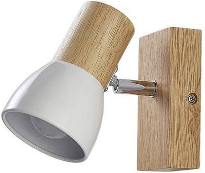 Brumberg Aufbauleuchte modern in Weiß und Holz mit LED und E14 Fassung - Bild 1