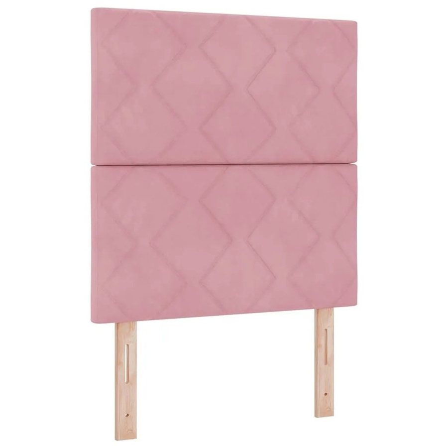 vidaXL LED Boxspringbett mit Matratze in Rosa, Stoffbezug, B/T/H: 80 x 200 x 140 cm - Bild 1