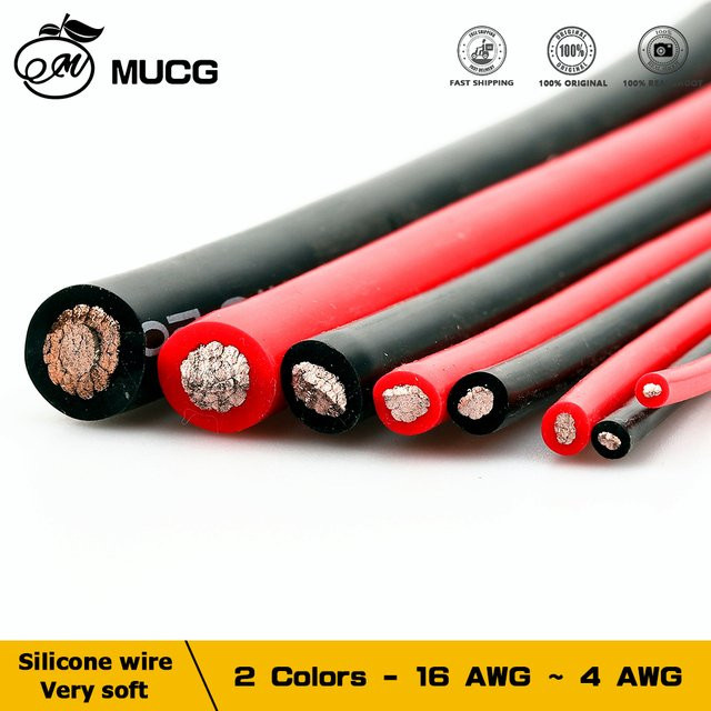 MUCG Silikon-Kabel Hitzebeständige Ultra-Weiche Elektrische Leitungen für Batterie und Wechselrichter in Rot - Bild 1