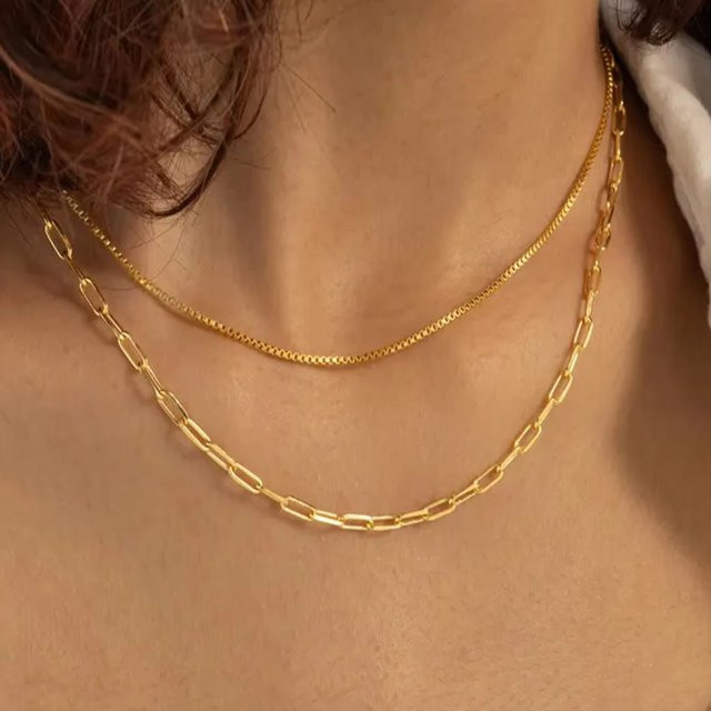 HPTOTMG Halskette Edelstahl, Gold, Unisex - Bild 1
