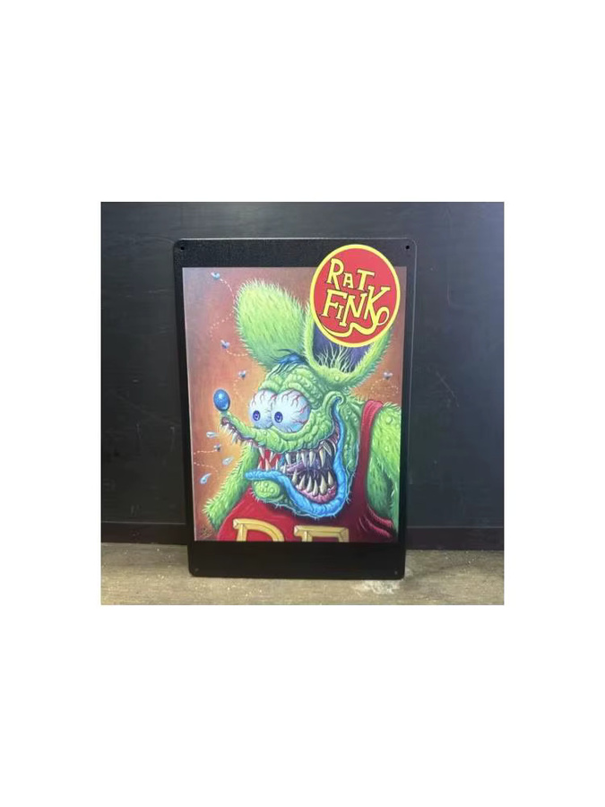 Rat Fink Retro-Blechschild aus Aluminium, Mehrfarbig, B: 20,0 cm, H: 14,0 cm - Bild 3