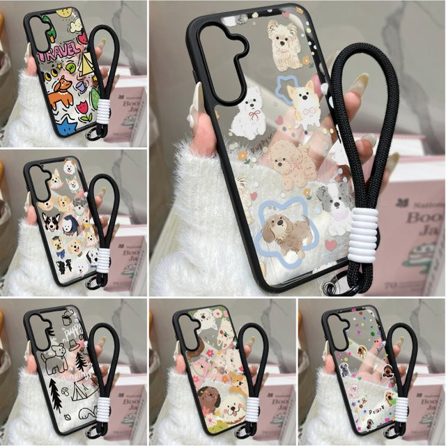 Samsung Galaxy Handyhülle mit niedlichem Welpenmuster aus Acryl als Stoßfänger-Schutz für verschiedene Modelle wie S26 Ultra, S25 Ultra, S24, S23, A56, A55, A26, A25, A07, A16, A57 und A37 - Bild 1