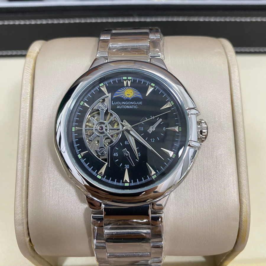 LUOLINGONGJUE Armbanduhr Automatik, Edelstahl, Weiß, Herren - Bild 1